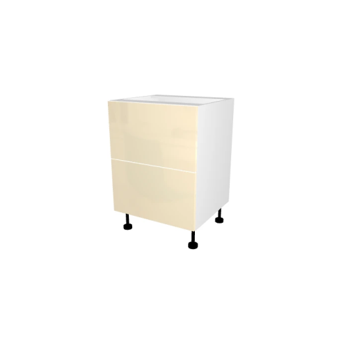 LAGE KEUKENKAST 2 LADES, CASABLANCA, GLANZEND BEIGE, L 60 cm x H 72 cm x D 56 cm