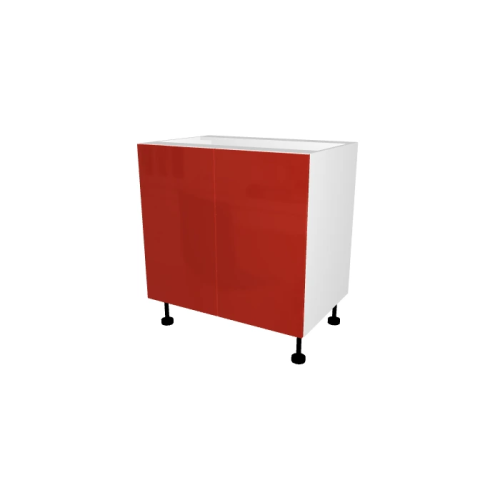 KEUKENKAST MET LAGE DEUR, CHARLEROI, GLANZEND ROOD, L 80 cm x H 72 cm x D 56 cm