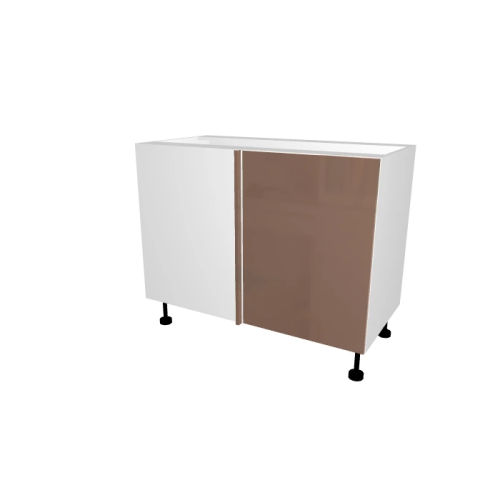 HOEKKEUKENKAST MET RECHTE TURNSTILE, RIO, GLANZENDE CAPPUCCINO, L 110 cm x H 72 cm x D 56 cm