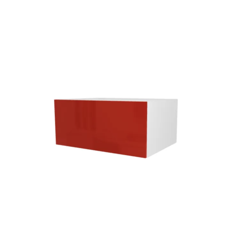 KEUKENKAST MET HOGE KLEP, CHARLEROI, GLANZEND ROOD, L 80 cm x H 56 cm x D 30 cm